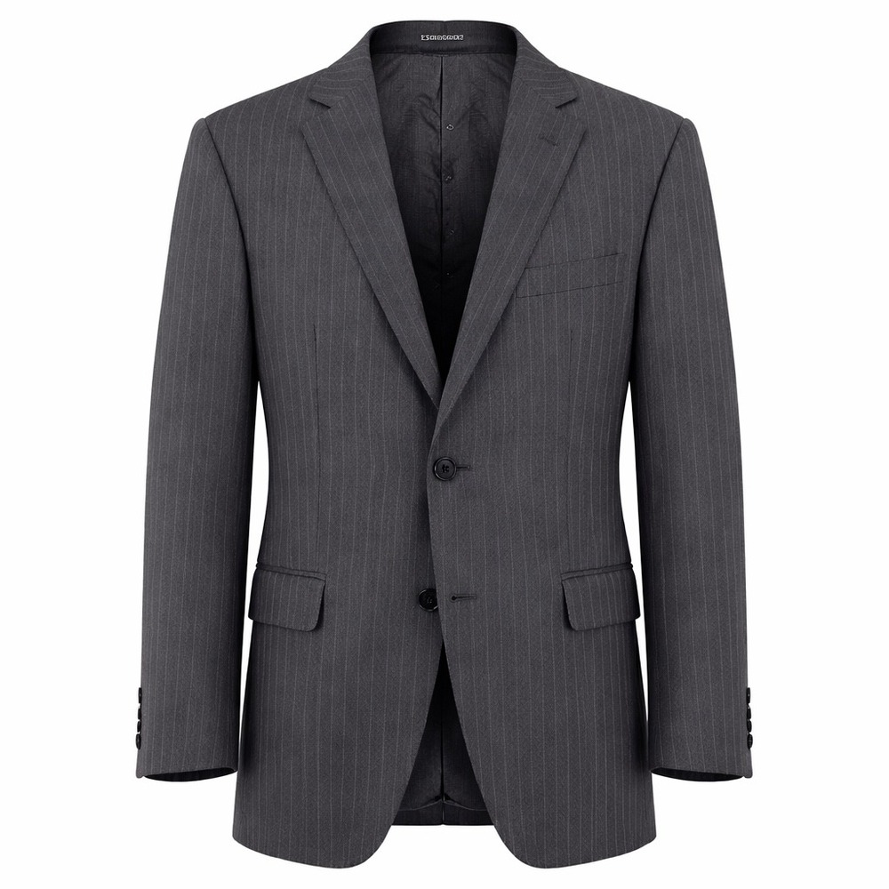 Hugo Boss Mens Grey Pinstripe Two Button Blazer Jacket Lithuania Double Vented